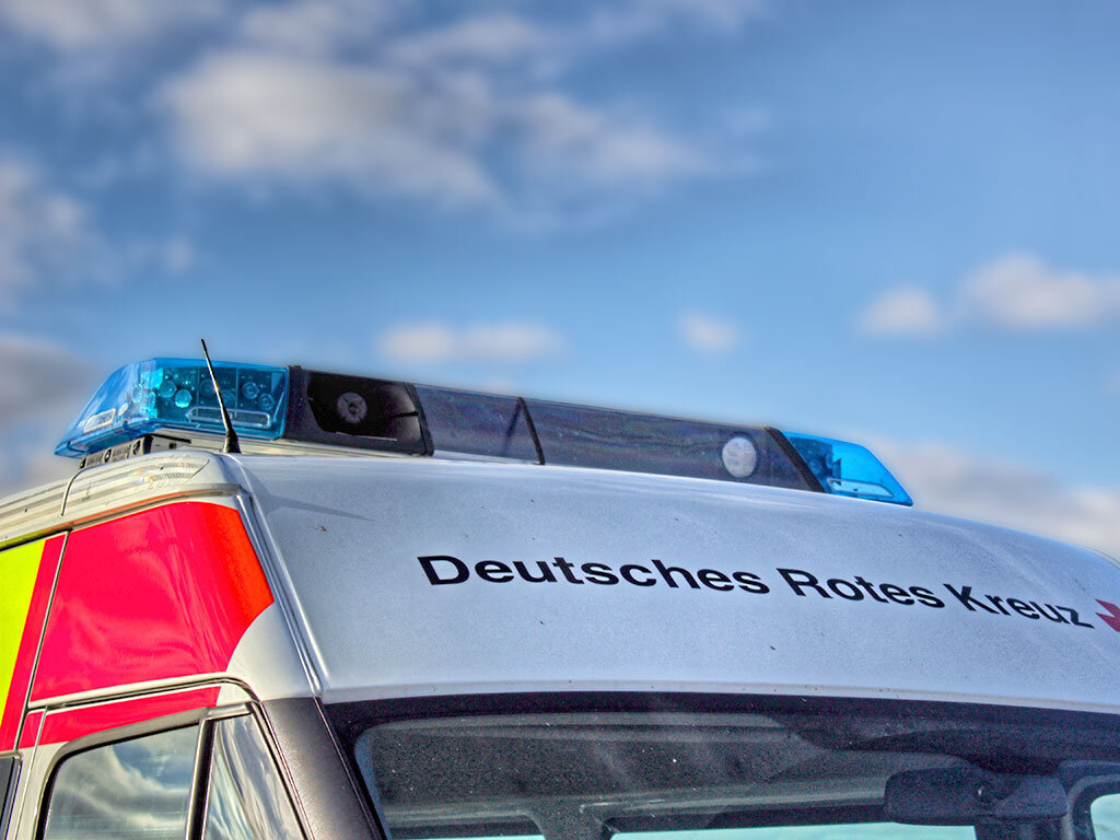 Ford Transit mit Blaulichtbalken, Detailansicht 2