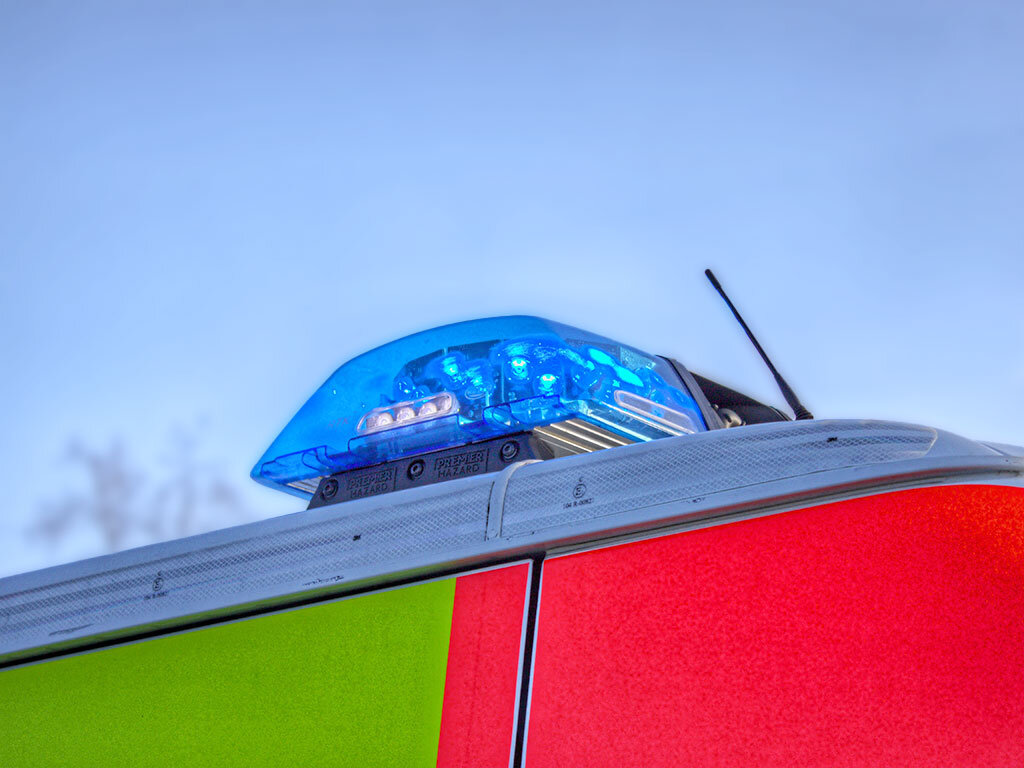 Ford Transit mit Blaulichtbalken, Detailansicht 3
