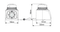 Mobile Warnanlage MoWa 2, Magnetmontage, Zeichnung mit Abmessungen des Produkts