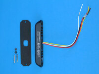 LED-Front-/Heckblitzer MiniStealth MS6, blau, horizontal, getönte Scheibe, Anbaumontage