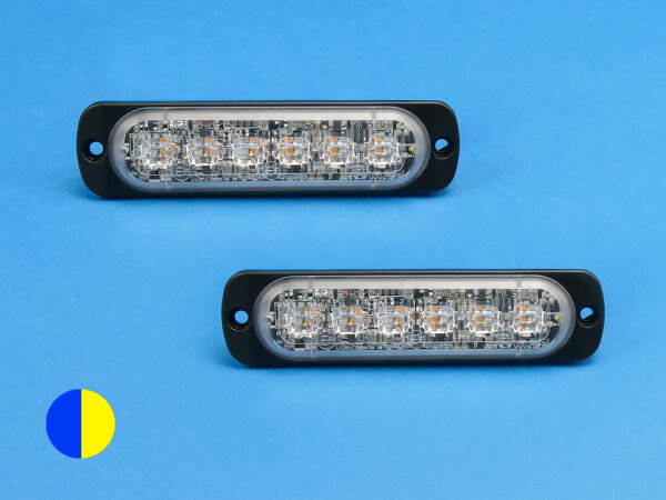 LED-Front-/Heckblitzer SuperThin ST6, blau/gelb