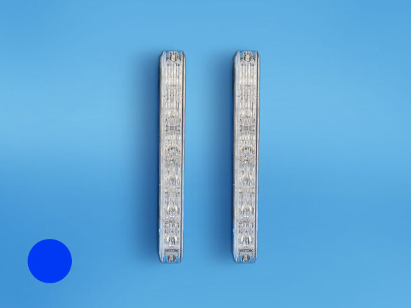 LED-Front-/Heckblitzer Edge Saber ES6, blau, Anbaumontage, vertikal