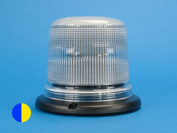 LED-Kennleuchte B18, blau/gelb, Anbaumontage, Haube: klar