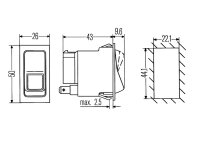 Einbauschalter, Baureihe 570, 1-stufig, 2-reihig, Auffind- und Funktionsbeleuchtung