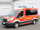 Fahrzeug Ford Transit mit Blaulichtbalken RTK 7, 1.400 mm, blau und Kennleuchte Comet, blau, Frontblitzer BST, seitlich, Produkte beschriftet