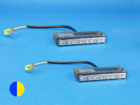 LED-Frontblitzer Sputnik Hybrid, horizontal, blau/gelb