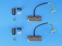 LED-Frontblitzer Sputnik Hybrid, horizontal, blau/gelb