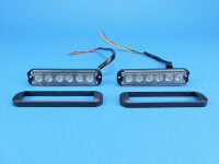 LED-Frontblitzer Nanoled, mit Einbaurahmen, blau