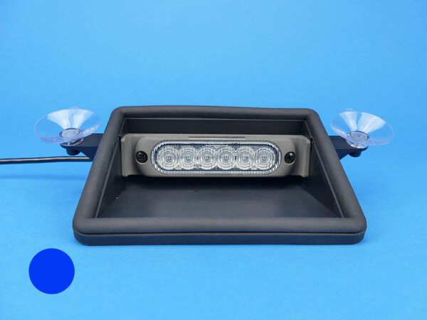 LED-Frontblitzer Sputnik Flat Mobil, blau, mit KFZ-Winkelstecker