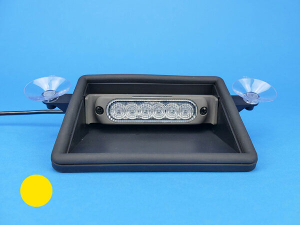LED-Frontblitzer Sputnik Flat Mobil, gelb, mit KFZ-Winkelstecker