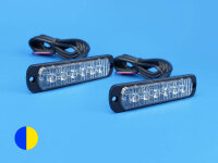 LED-Frontblitzer L52 2C, blau/gelb, horizontal, Kl. 1, Paar