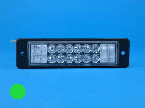 WL-LED Warnleuchte, grün, 12 V mit Einbaurahmen
