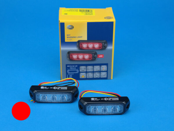 LED-Blitzkennleuchte BST, rot, 3-LEDs, Anbaumontage