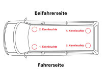 Halter Kennleuchten vorne für VW New Transporter und Ford Transit Custom