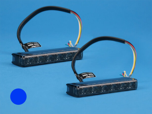 LED-Front-/Heckblitzer Edge Dagger ED6, blau, getönte Scheibe