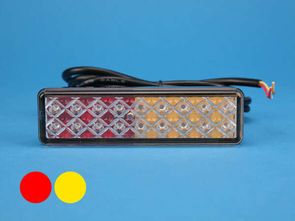 LED-Rückleuchte, Slimline, 3 Funktionen, 12-24 V