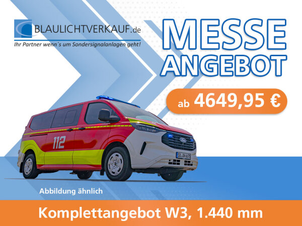 Messeangebot #03: Komplettangebot für Ford Transit/Tourneo Custom und VW New Transporter, W3 LED-Lichtbalken, 1.440 mm