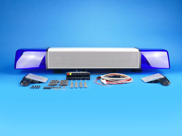 Komplettangebot #10 Lichtbalken RTK 6, Drehspiegel, 1.400 mm, interne Akustik, mit Halter für VW T5/T6, Verbau mit C-Schiene