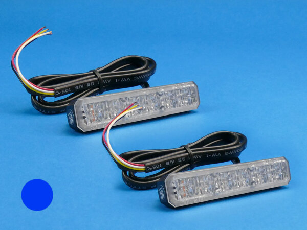 LED-Front-/Heckblitzer MiniStealth MS6, blau, Haltermontage