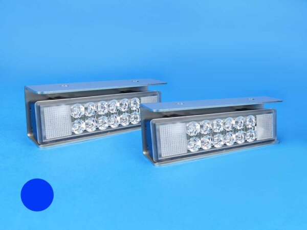 WL-LED Heckwarnsystem, blau, 12 V, mit V2A-Halter