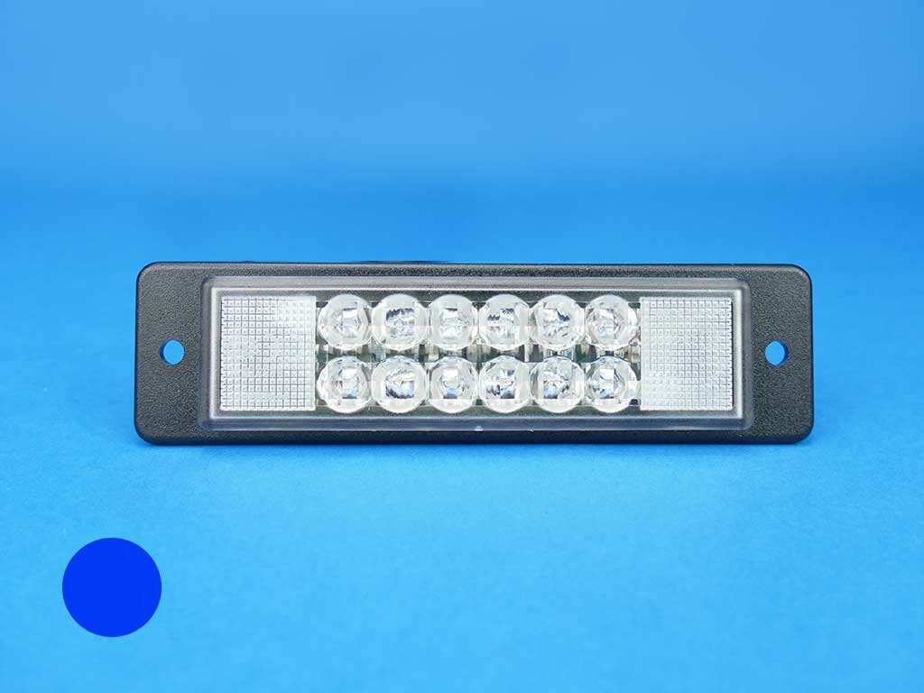 WL-LED Warnleuchte, blau, mit Einbaurahmen, blau, 24 V, 239